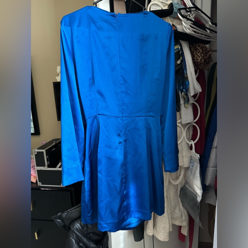 SATIN EFFECT WRAP DRESS - Picture 6 of 7